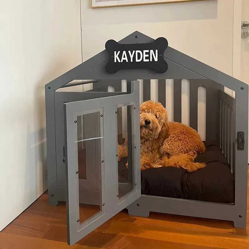 Burliness Simple Kennel Cage Pleasantly Cool Wooden Ample Space Kennel Dog House Comfort Balcony Los Perros Dog Supplies LVKC