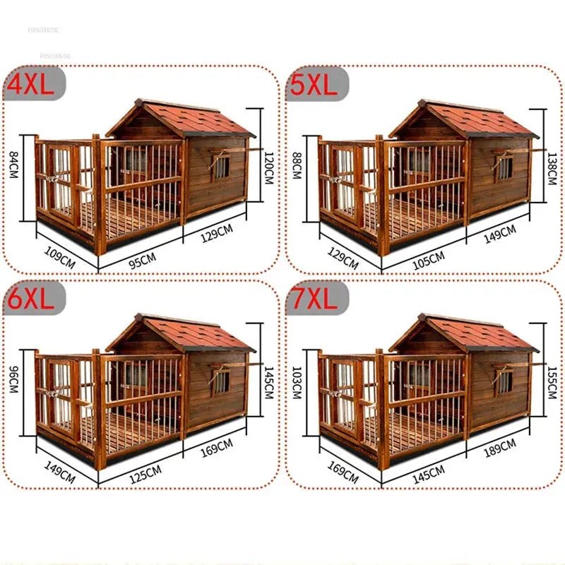 Home Solid Wood Dog Houses Outdoor Rainproof Pet Kennel Indoor Winter Warm Dog House Large Dog Waterproof Four Seasons Universal