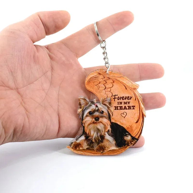 1 Piece 23 Style Dog Forever In My Heart Angel Pendant Bag Key Chains Car Keychain Keyring Pet Jewelry Gift For Women Girls