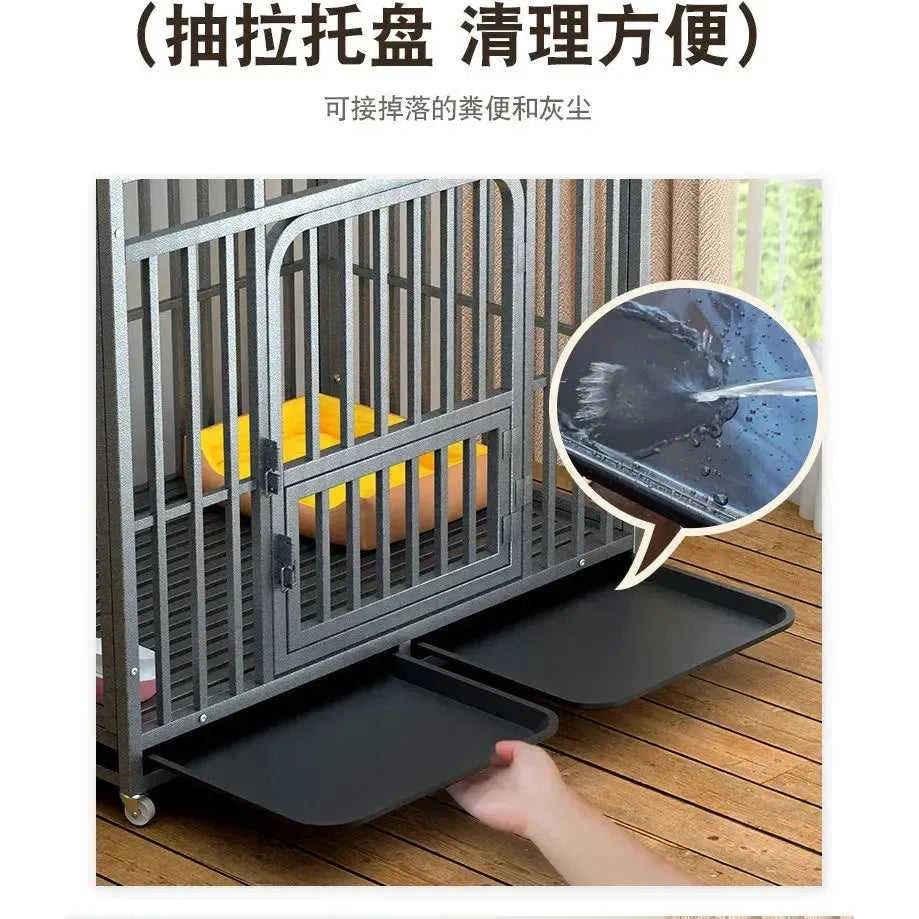 Large Dog Cages with Thickened All Square Tubes Indoor Pet Cages with Toilets Iron Cages Dog Nests