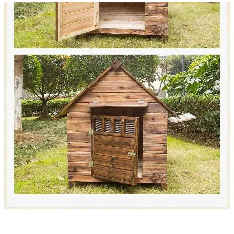 Wooden Dog House Nest Outdoor Rainproof Dog Cat Cage Modern Pet Kennels Warm Small Large Dogs Universal House H