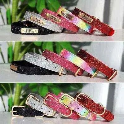 Luxury Sequin Sparkle Personalised Pet ID Collar