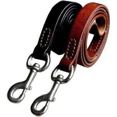 Luxury Genuine Leather Dog Leash for Sophisticated Canine Companions