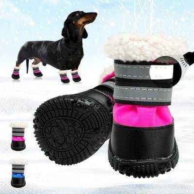 Winter Reflective Dog Snow Boots with Fur Lining - Finnigan's Play Pen