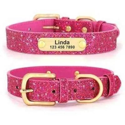 Luxury Sequin Sparkle Personalised Pet ID Collar