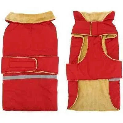 "Regal Red Waterproof Fur Coat for Majestic Large Dogs" - Finnigan's Play Pen